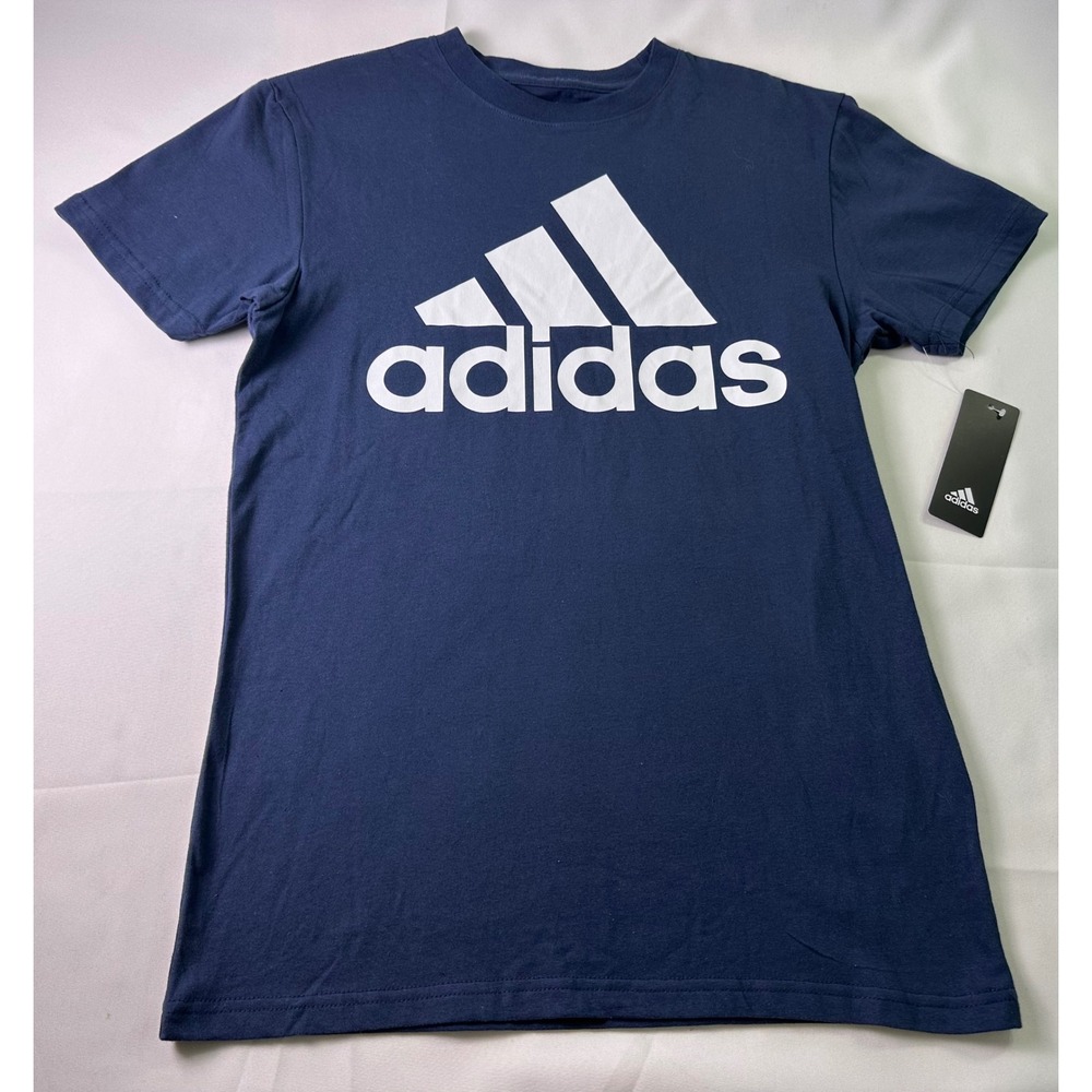 NWT Adidas Golf‎ Logo Mens Small T-Shirt Crew Neck Navy Blue Short Sleeve Shirt